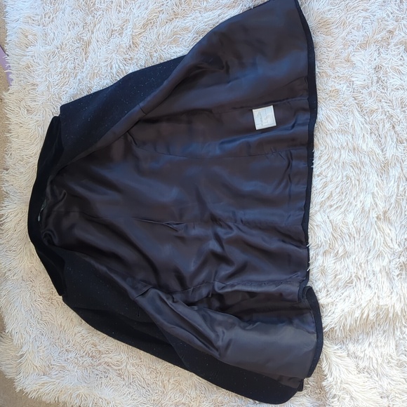 Navy Wool/Velvet Winter Coat - Picture 8 of 9